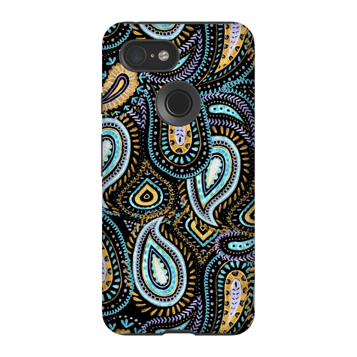 Pixel 3 StrongFit Hand sketched paisley pattern by Oana 