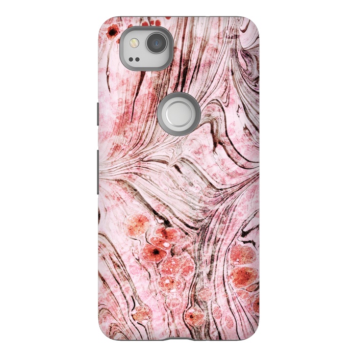 Pixel 2 StrongFit Brushed dust pink marble paper by Oana 