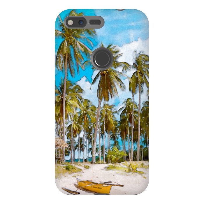 Pixel XL StrongFit Coconut Tree Beach by Creativeaxle