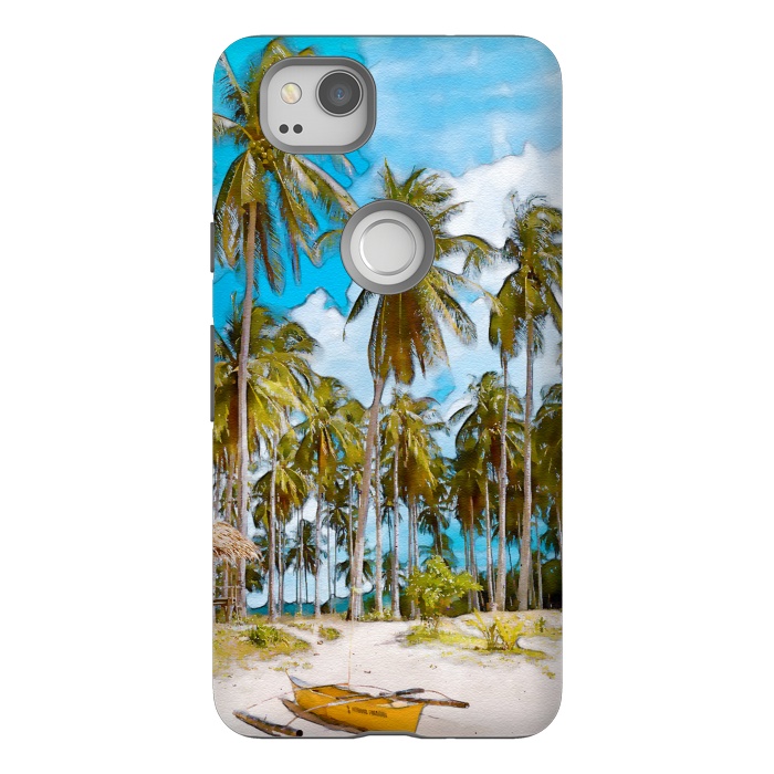 Pixel 2 StrongFit Coconut Tree Beach by Creativeaxle