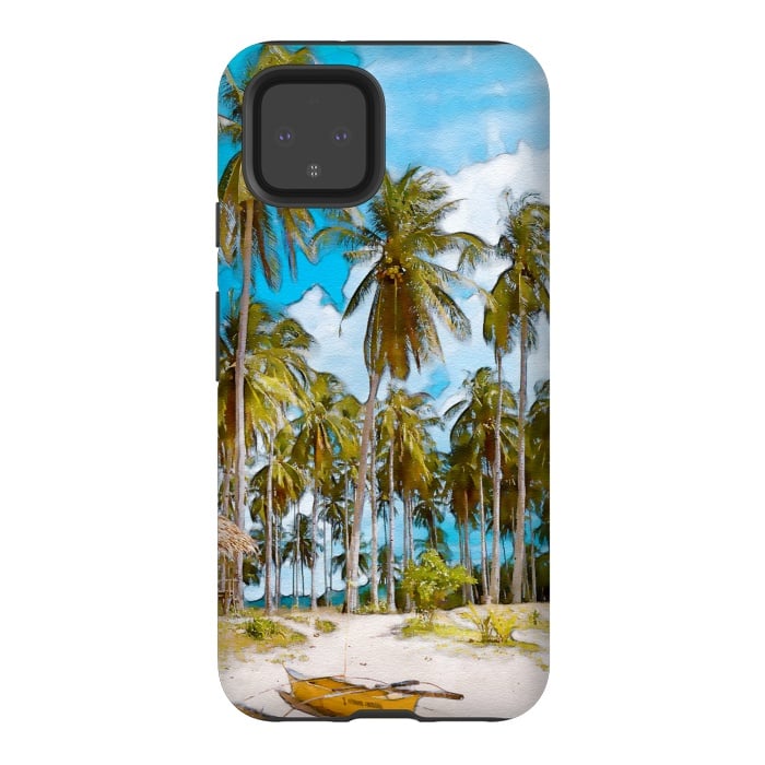 Pixel 4 StrongFit Coconut Tree Beach by Creativeaxle