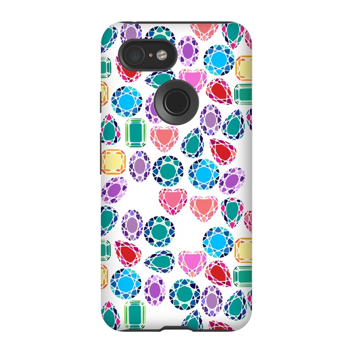 Pixel 3 StrongFit Colorful Gemstones by Karolina