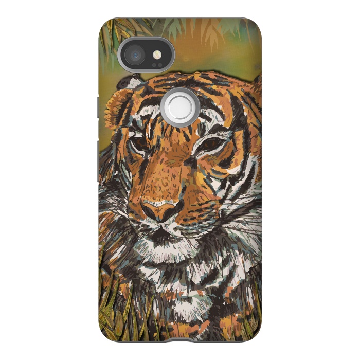Pixel 2XL StrongFit Tiger by Lotti Brown