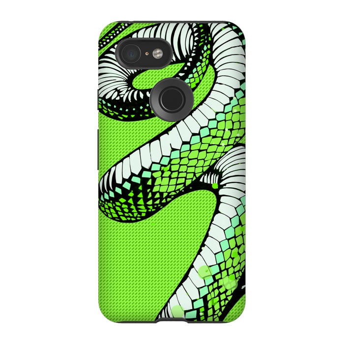 Pixel 3 StrongFit Green Snake by Carlos Maciel