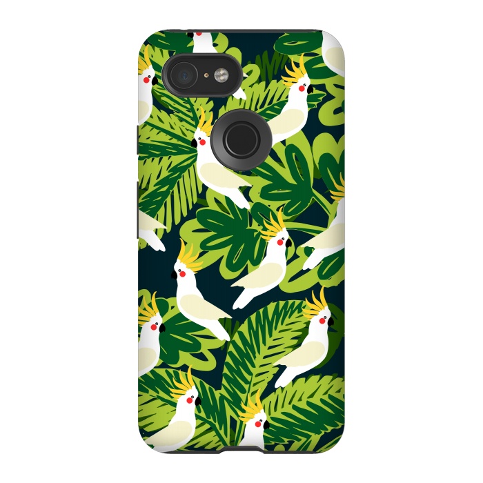 Pixel 3 StrongFit Tropical Parrots by Karolina