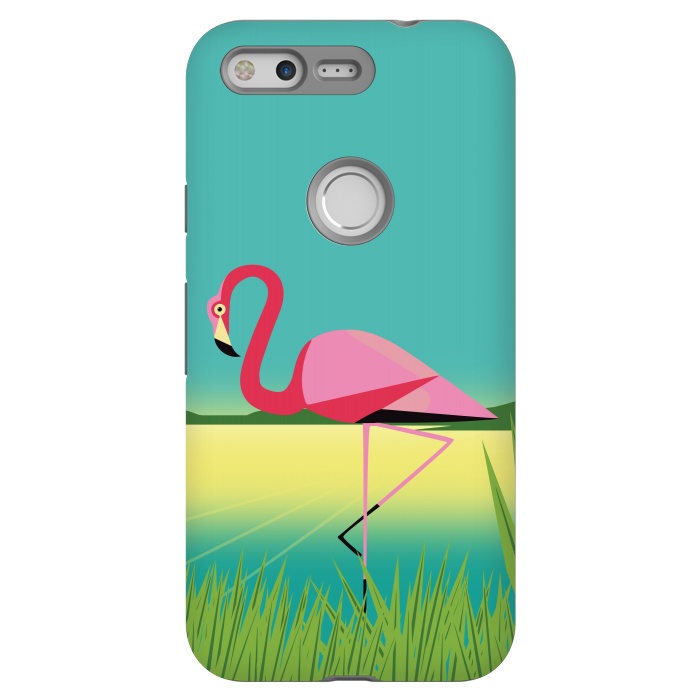 Pixel StrongFit Flamingo Landscape by Carlos Maciel