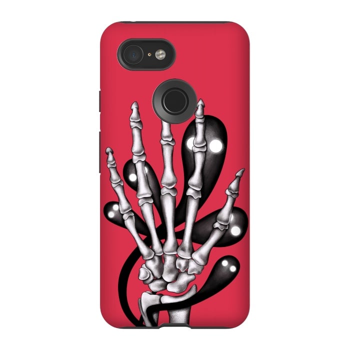 Pixel 3 StrongFit Skeleton Hand With Creepy Ghosts Gothic by Boriana Giormova