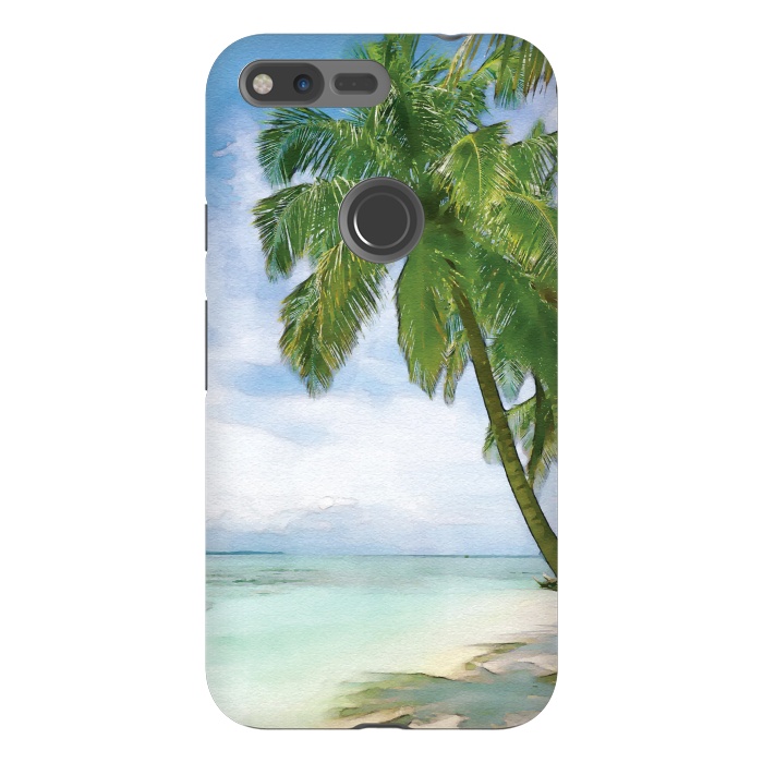 Pixel XL StrongFit Watercolor Beach by Creativeaxle