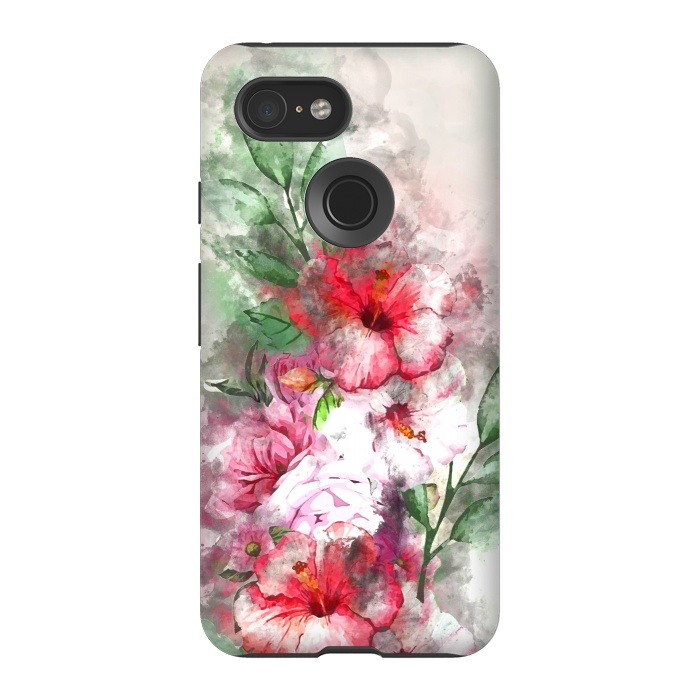 Pixel 3 StrongFit Hibiscus Garden by Creativeaxle