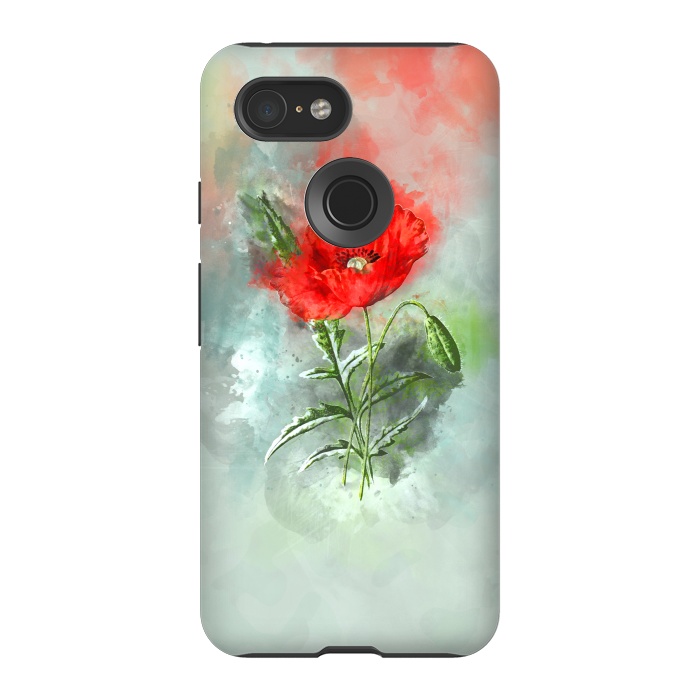 Pixel 3 StrongFit Red Poppy by Creativeaxle