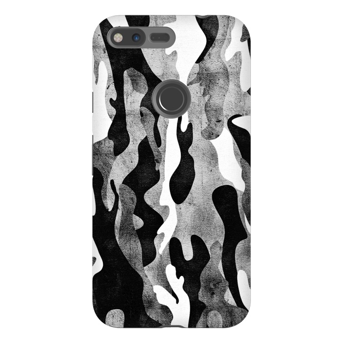 Pixel XL StrongFit Metallic black and white camo pattern by Oana 