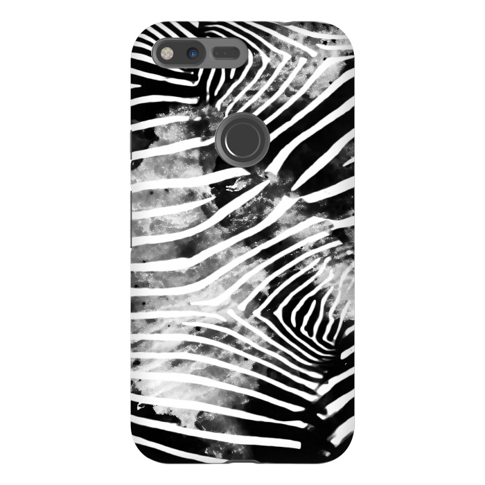 Pixel XL StrongFit Painted animal print zebra stripes by Oana 