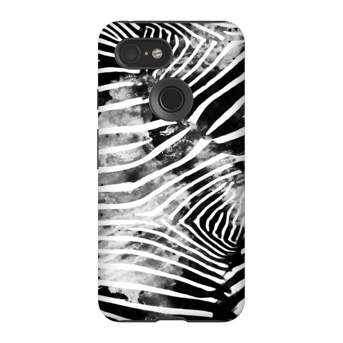 Pixel 3 StrongFit Painted animal print zebra stripes by Oana 