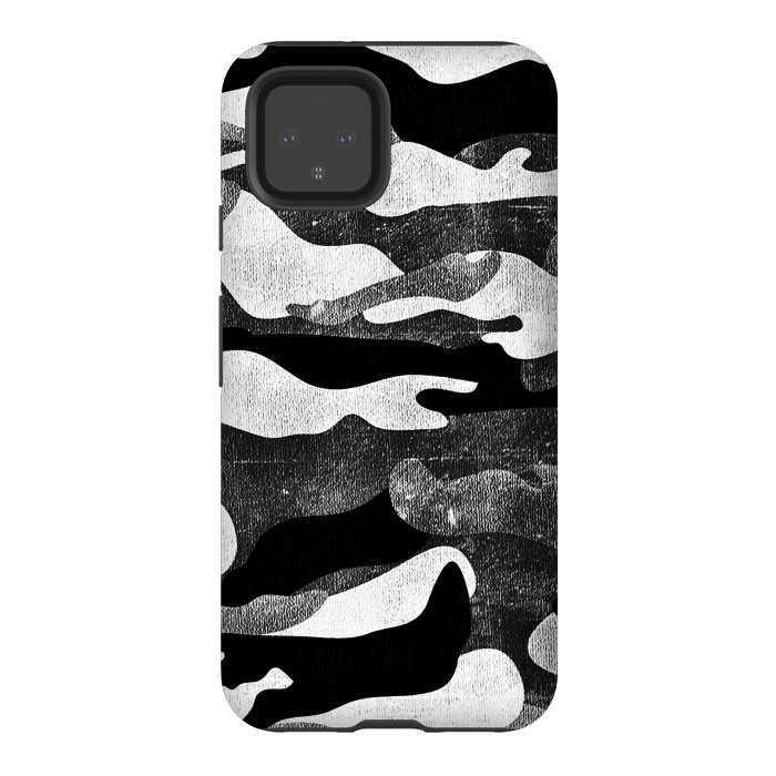 Pixel 4 StrongFit Black and white grunge camo by Oana 