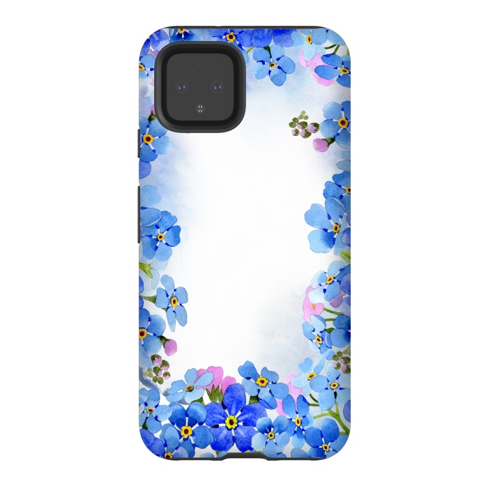 Pixel 4 StrongFit Forget me not - floral spring dream on white by  Utart