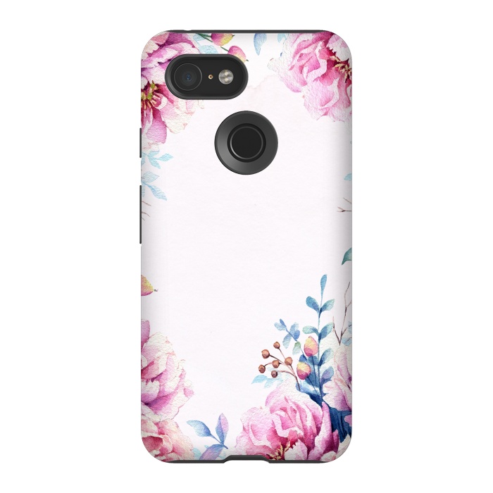 Pixel 3 StrongFit Blush Spring Flowers  by  Utart