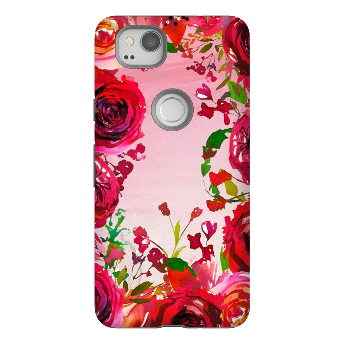 Pixel 2 StrongFit Moody red Rose Flowers by  Utart