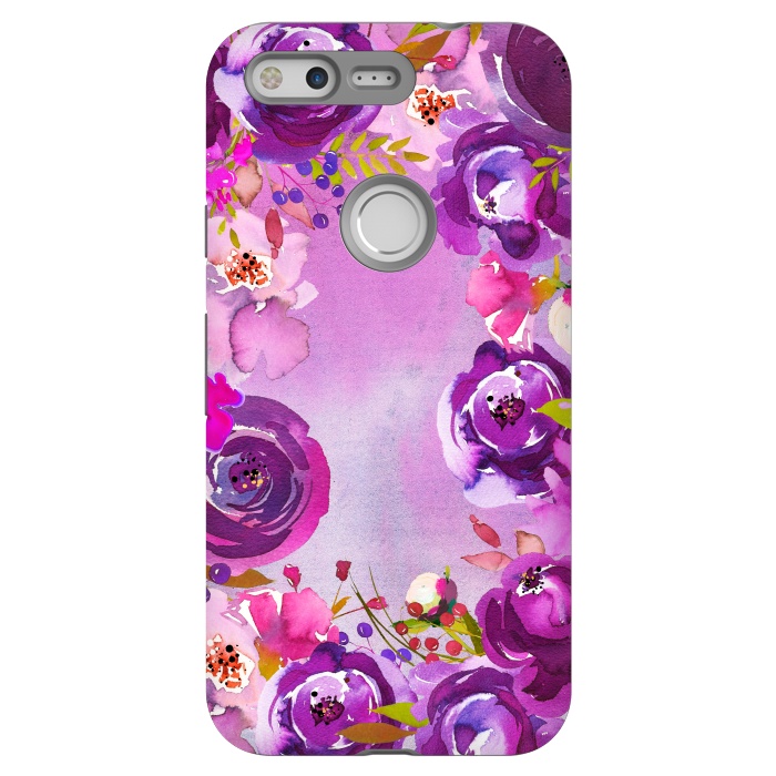 Pixel StrongFit Watercolor Hand drawn Purple Spring Flowers by  Utart