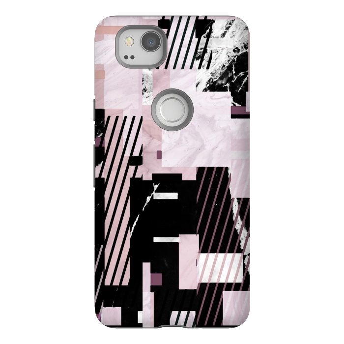 Pixel 2 StrongFit Modern pastel geometric marble composition by Oana 