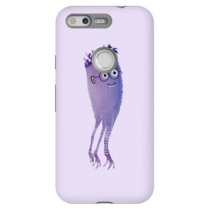Pixel StrongFit Geek Jellyfish Funny Monster With Glasses Watercolor by Boriana Giormova