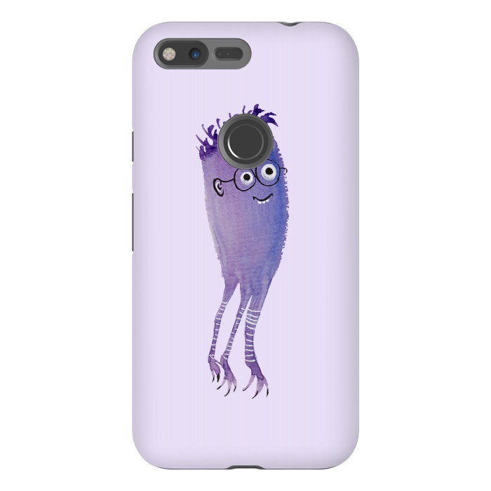 Pixel XL StrongFit Geek Jellyfish Funny Monster With Glasses Watercolor by Boriana Giormova