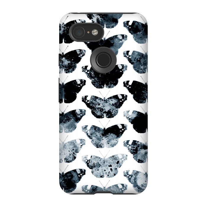Pixel 3 StrongFit Ink splattered butterfly pattern by Oana 