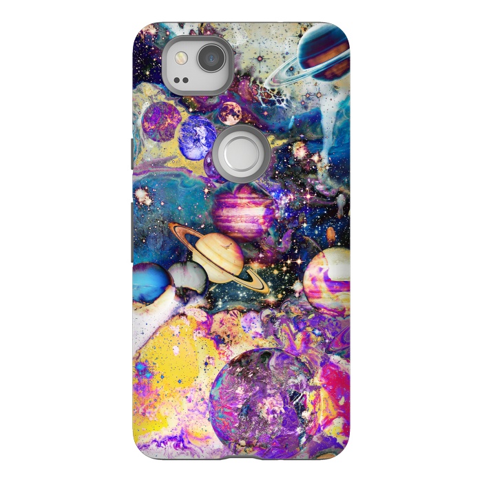 Pixel 2 StrongFit Multicolor psychedelic planets and stars by Oana 
