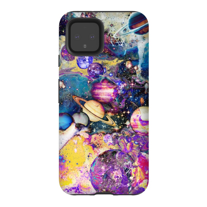 Pixel 4 StrongFit Multicolor psychedelic planets and stars by Oana 