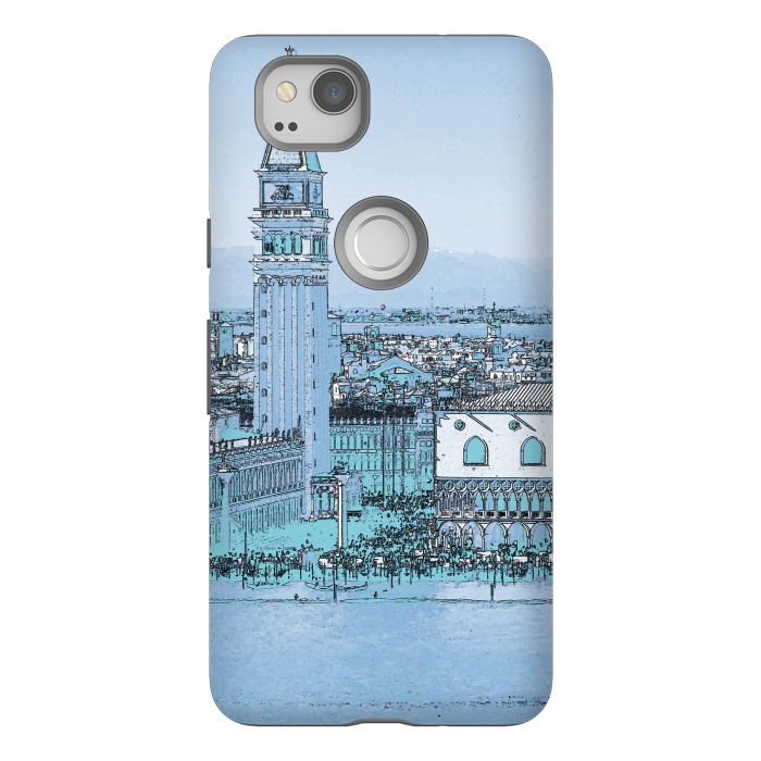 Pixel 2 StrongFit Painted watercolor Venice San Marco Square by Oana 