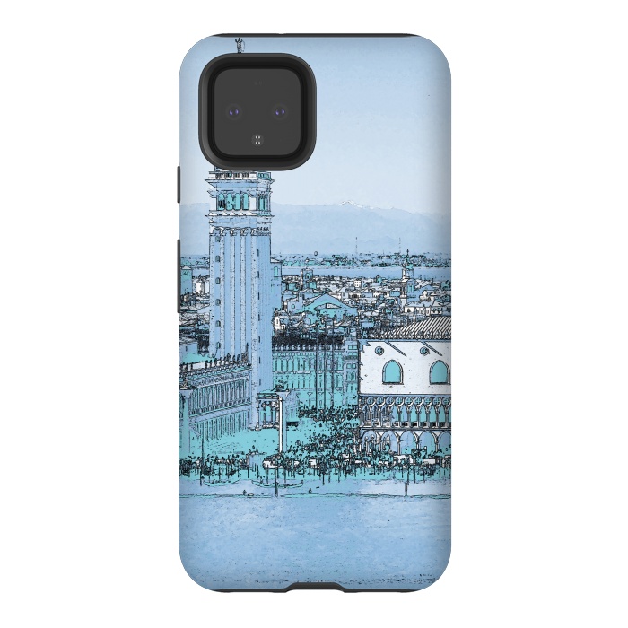 Pixel 4 StrongFit Painted watercolor Venice San Marco Square by Oana 