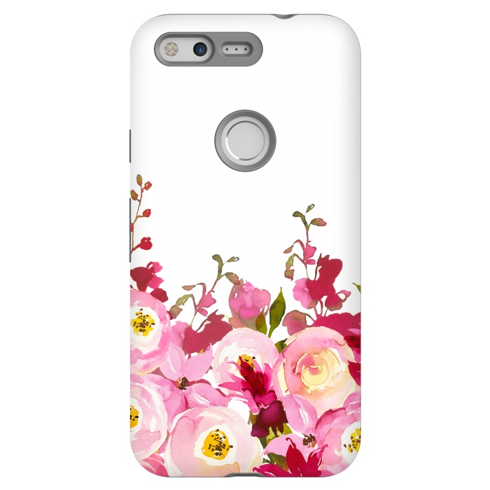 Pixel StrongFit Red and Pink Floral Meadow by  Utart