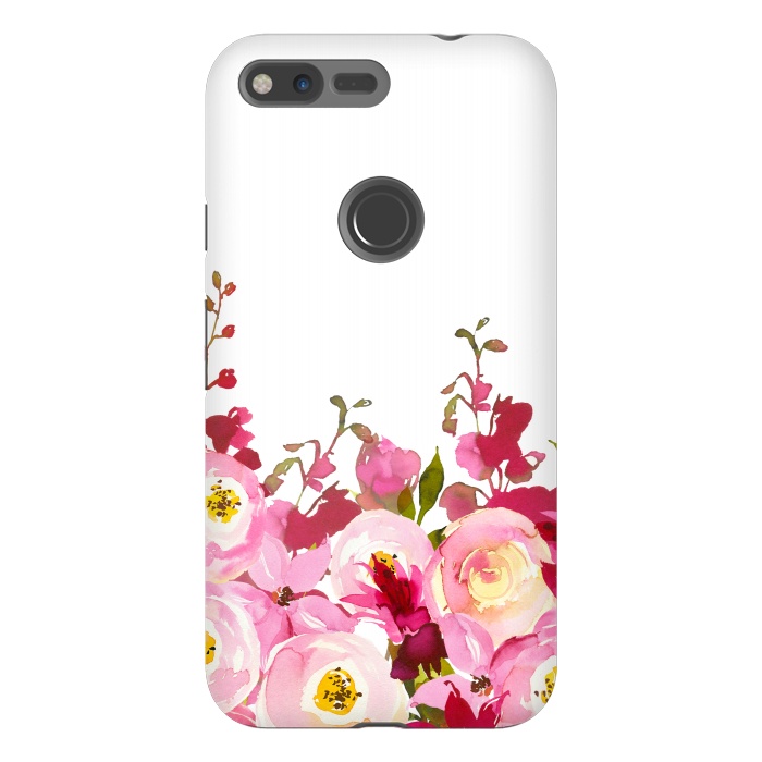 Pixel XL StrongFit Red and Pink Floral Meadow by  Utart