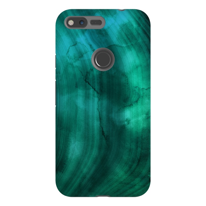 Pixel XL StrongFit Emerald Ink Marble Texture by DaDo ART