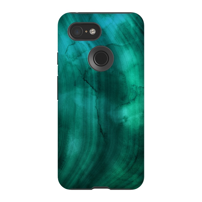 Pixel 3 StrongFit Emerald Ink Marble Texture by DaDo ART