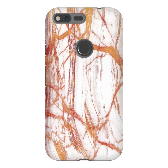 Pixel XL StrongFit White marble with golden cracks by Oana 