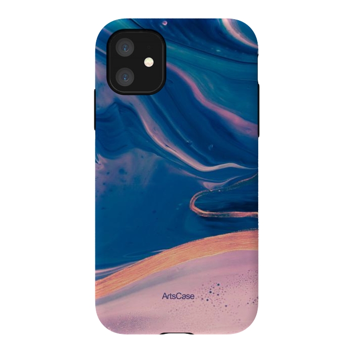 iPhone 11 StrongFit Acrylic Paint Abstract Marbling by ArtsCase