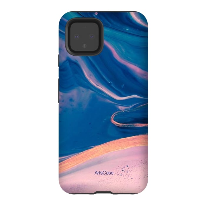 Pixel 4 StrongFit Acrylic Paint Abstract Marbling by ArtsCase