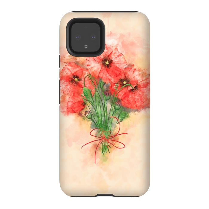 Pixel 4 StrongFit Red Poppies by Creativeaxle