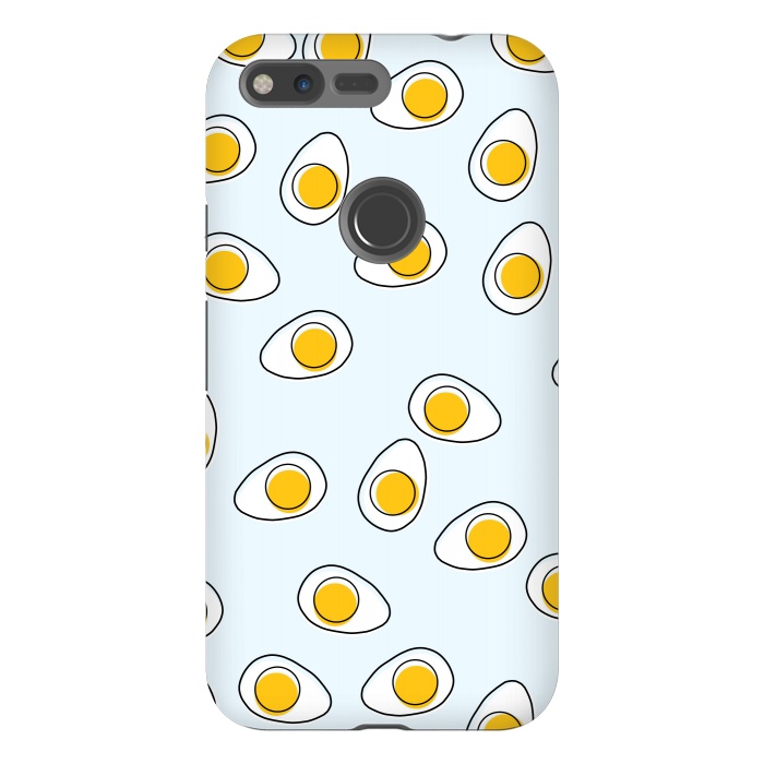 Pixel XL StrongFit Cute Eggs on Blue Background by Karolina