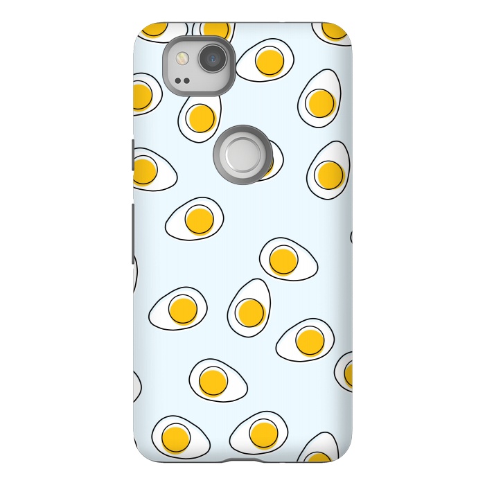 Pixel 2 StrongFit Cute Eggs on Blue Background by Karolina