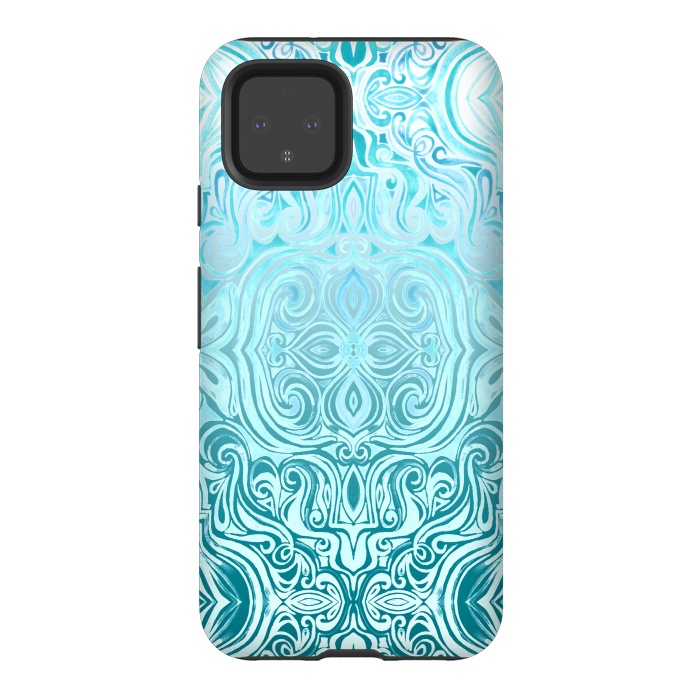 Pixel 4 StrongFit Twists & Turns in Turquoise & Teal by Micklyn Le Feuvre