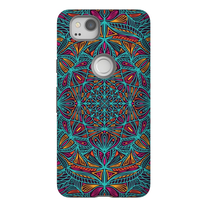 Pixel 2 StrongFit Colorful Mandala Pattern Design 19 by Jelena Obradovic