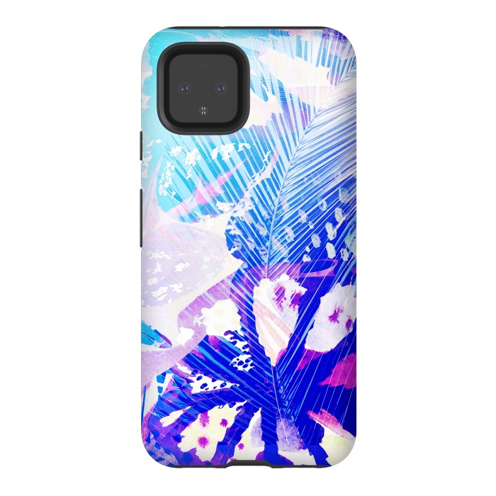 Pixel 4 StrongFit Tropical palm and ficus leaves gradient painting by Oana 