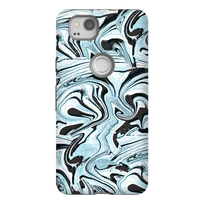 Pixel 2 StrongFit Abstract brushed painted marble by Oana 
