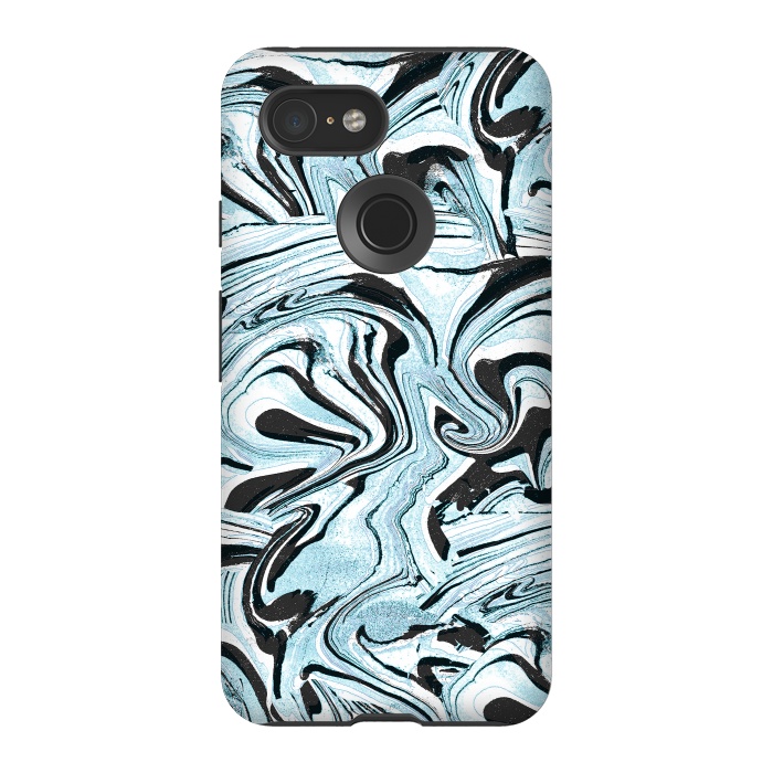 Pixel 3 StrongFit Abstract brushed painted marble by Oana 