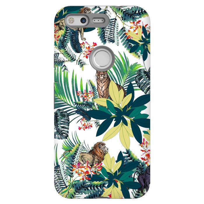 Pixel StrongFit Tropical leaves and jungle animals  by Oana 