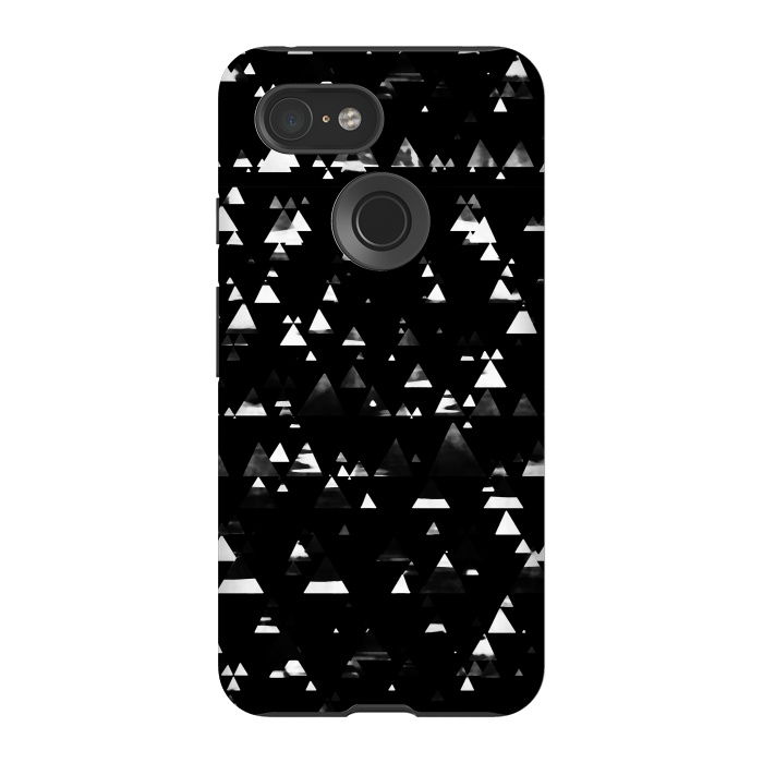 Pixel 3 StrongFit Black and white graphic triangles pattern by Oana 