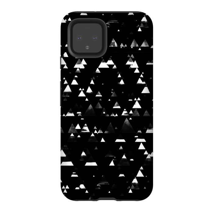 Pixel 4 StrongFit Black and white graphic triangles pattern by Oana 