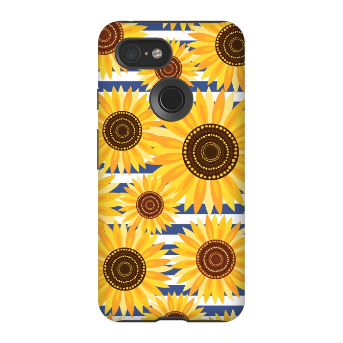 Pixel 3 StrongFit Sunflowers by Laura Grant