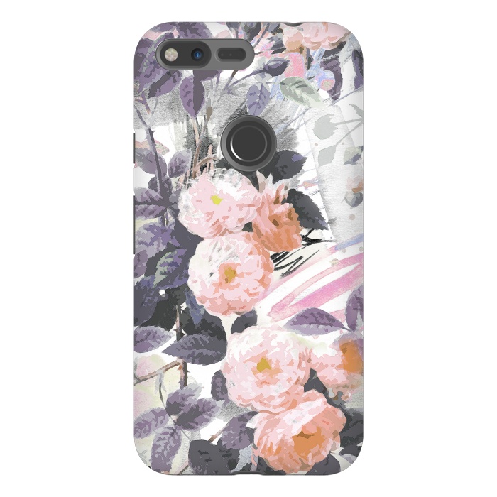 Pixel XL StrongFit Pink gray romantic roses by Oana 
